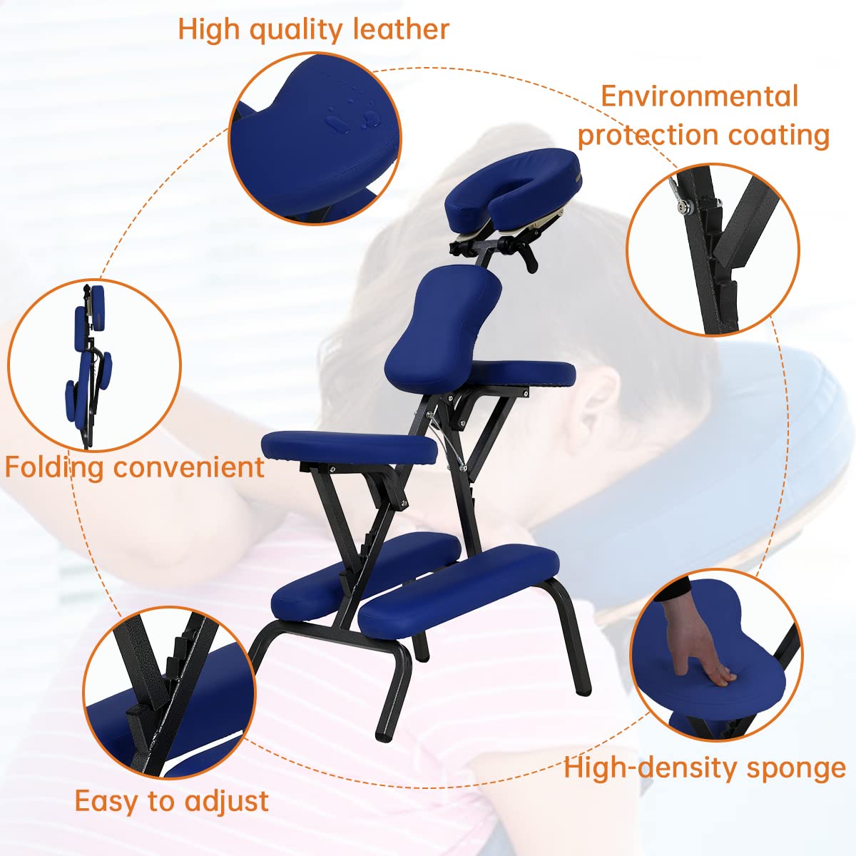 Amazon.co.jp: Dkelincs ポータブル折りたたみマッサージチェア